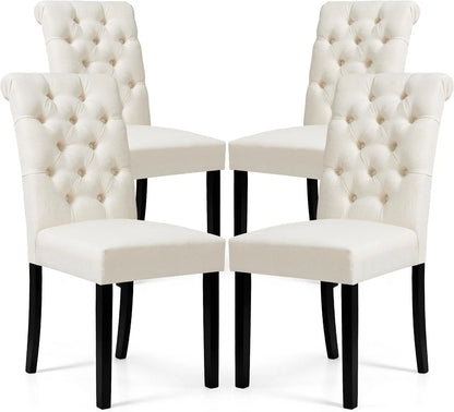 Dining Chair Set of 4, Leather Dining Chairs Kitchen Table Chairs Set of 4, Modern High-End Kitchen Side Chaires for Bedroom